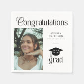 Moderne Chic Gratulation Absolvent Foto Abschluss Serviette (Vorderseite)