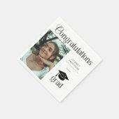 Moderne Chic Gratulation Absolvent Foto Abschluss Serviette (Ecke)