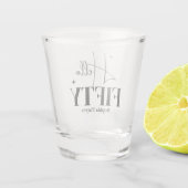 Moderne Chic Hallo Fünfzig 50. Geburtstag individu Schnapsglas (Rückseite)
