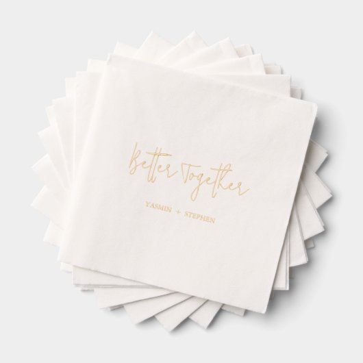 Moderne Chic-Hochzeit Servietten Mit Folie (Insitu (Gestapelt))