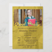 Moderne Chic Imitate Goldene Foil Foto Graduation Einladung (Vorderseite)