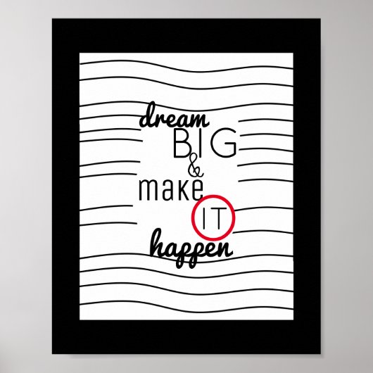 Moderne chic inspirierende Zitat Poster Traum groß (Vorne)