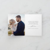 Moderne Chic-Kalligrafie 2 Foto eingeklappt Dankeskarte (Innenseite)