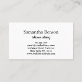 Moderne Chic Kitchen Utensitis Kochen und Catering Visitenkarte (Rückseite)