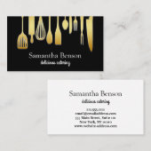 Moderne Chic Kitchen Utensitis Kochen und Catering Visitenkarte (Vorne/Hinten)