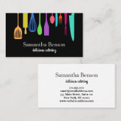 Moderne Chic Kitchen Utensitis Kochen und Catering Visitenkarte (Vorne/Hinten)