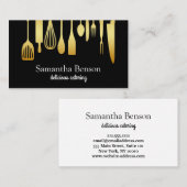 Moderne Chic Kitchen Utensitis Kochen und Catering Visitenkarte (Vorne/Hinten)