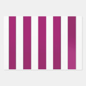 Moderne Chic Magenta, Schwarz und Weiß gestreift Geschenkpapier Set (Vorderseite 2)