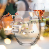Moderne Chic Matron of Ehrencript Gold Herzname Weinglas Ohne Stiel