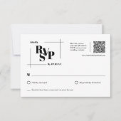 Moderne Chic Monogram Minimal Wedding RSVP Postcar (Vorderseite)
