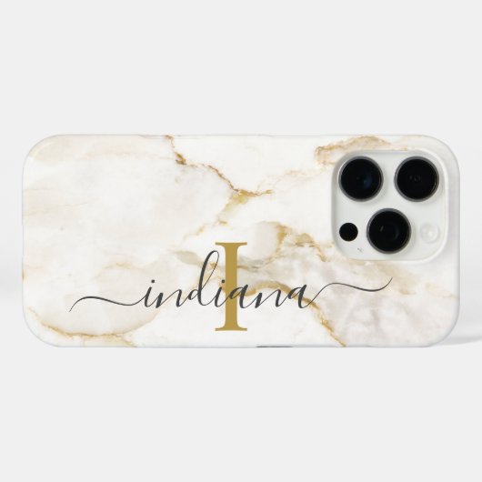 Moderne Chic Monogramm Marmor-Optik Custom Case-Mate iPhone Hülle (Rückseite (Horizontal))