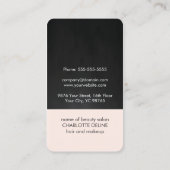 Moderne Chic Pale Textur Schwarze Schönheit Haar Visitenkarte (Rückseite)