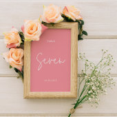 Moderne Chic Pastel Pink handgeschriebene SkriptWe Tischnummer