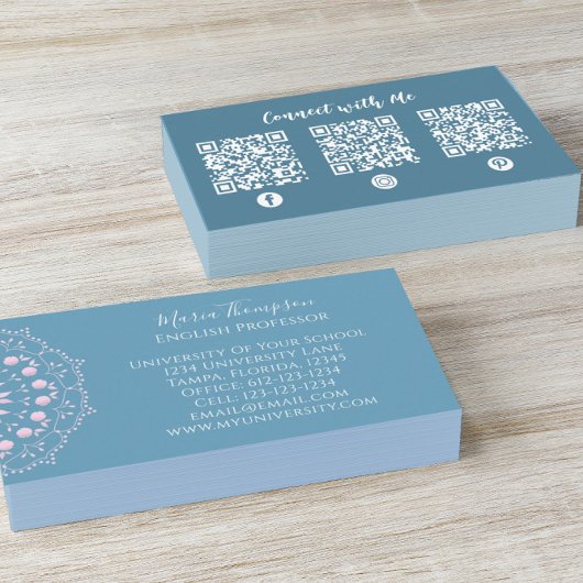 Moderne Chic Professionelle Qr-Code Anpassung Visitenkarte