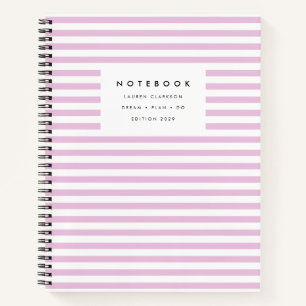 Moderne Chic Rosa Gestreifte Spirale Notizblock