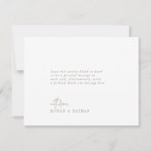 Moderne Chic Sage Green Flat Wedding Dankeskarte (Rückseite)