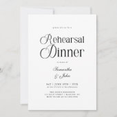 Moderne Chic-Schrift Hochzeitsprobe-Dinner Einladung (Vorderseite)