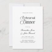 Moderne Chic-Schrift Hochzeitsprobe-Dinner Einladung (Vorderseite)