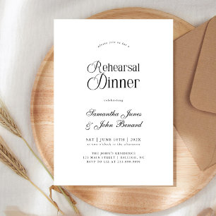 Moderne Chic-Schrift Hochzeitsprobe-Dinner Einladung