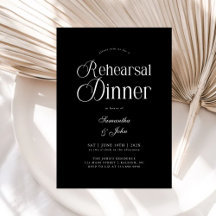 Moderne Chic-Schrift Hochzeitsprobe-Dinner
