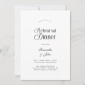 Moderne Chic-Schrift Hochzeitsprobe-Dinner Einladung (Vorderseite)