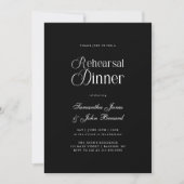 Moderne Chic-Schrift Hochzeitsprobe-Dinner Einladung (Vorderseite)