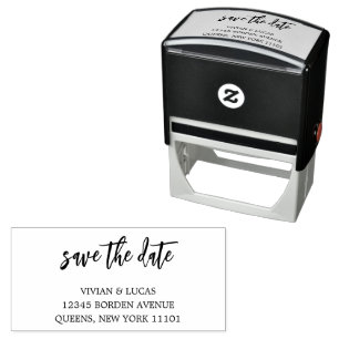 Moderne Chic-Schrift Save the Date Permastempel