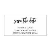 Moderne Chic-Schrift Save the Date Permastempel (Design)