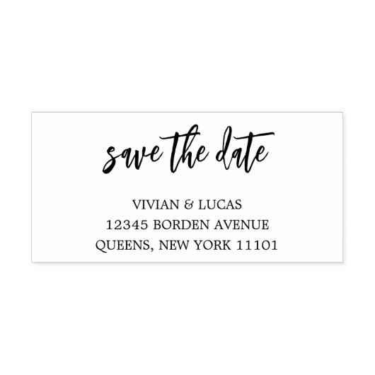 Moderne Chic-Schrift Save the Date Permastempel (Design)