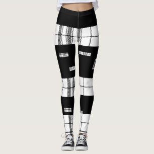 Moderne Chic - Schwarz-weiß karierte Leggings