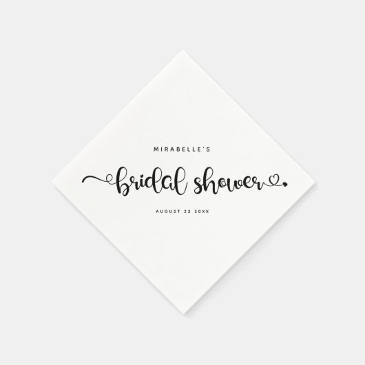 Moderne Chic Script-Brautparty-Kalligrafie Serviette (Ecke)