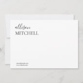 Moderne Chic Script Calligraphy Note Card Mitteilungskarte (Vorderseite)