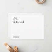 Moderne Chic Script Calligraphy Note Card Mitteilungskarte (Vorderseite/Rückseite Beispiel)