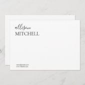 Moderne Chic Script Calligraphy Note Card Mitteilungskarte (Vorne/Hinten)