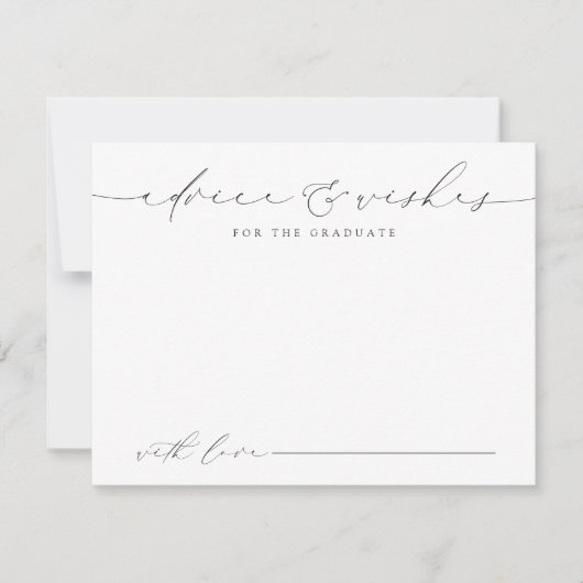 Moderne Chic Script Graduate Beratung & Wünsche Mitteilungskarte (Vorderseite)