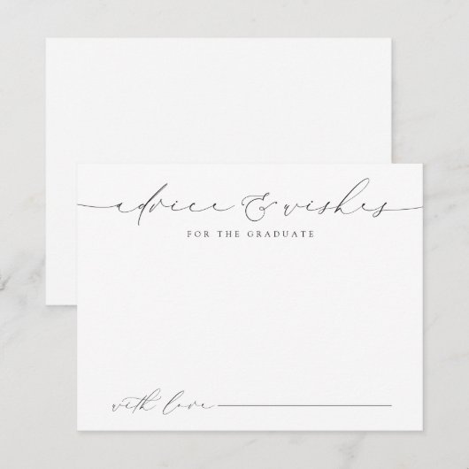 Moderne Chic Script Graduate Beratung & Wünsche Mitteilungskarte (Vorne/Hinten)