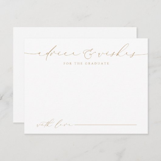 Moderne Chic Script Graduate Beratung & Wünsche Mitteilungskarte (Vorne/Hinten)