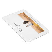 Moderne Chic Script Handschrift Hochzeitsfoto Magn Magnet (Rechte Seite)