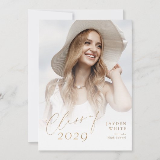 Moderne Chic Script-Klasse des 2025 Foto-Abschluss Einladung (Vorderseite)