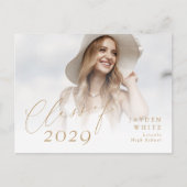 Moderne Chic Script-Klasse des 2025 Foto-Abschluss Postkarte (Vorderseite)
