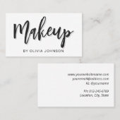 Moderne Chic Script Makeup Artist Business Card Visitenkarte (Vorne/Hinten)
