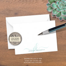 Moderne Chic Script Türkise Monogram Initials