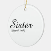 Moderne Chic Script World's Best Sister Definition Keramik Ornament (Links)
