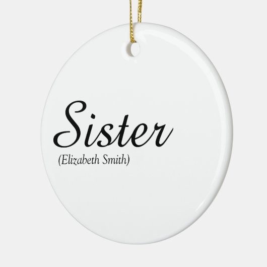 Moderne Chic Script World's Best Sister Definition Keramik Ornament (Links)