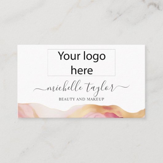 Moderne Chic Social Media QR Code Ihr Logo hier Visitenkarte (Vorderseite)