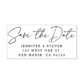 Moderne Chic Statement Save the Date Rücksendeadre Permastempel (Design)