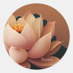 Moderne chic stilvolle Lotus Runder Aufkleber