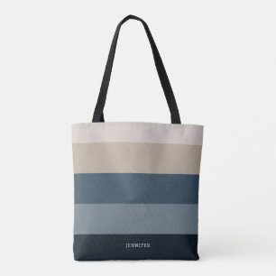 Moderne Chic Streifen mit Monogramm Tasche