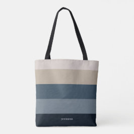 Moderne Chic Stripes mit Monogramm Tasche