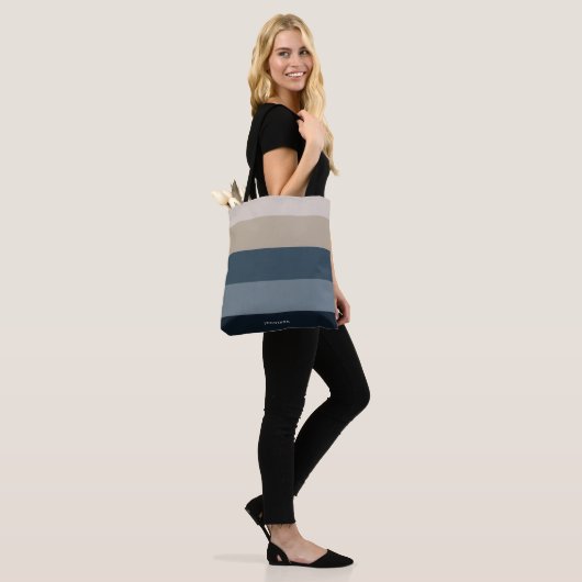 Moderne Chic Stripes mit Monogramm Tasche (Am Model)